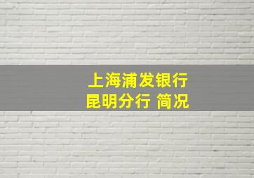 上海浦发银行昆明分行 简况